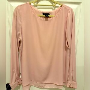White House Black Market Dusty Pink Layered Blouse Sz 8